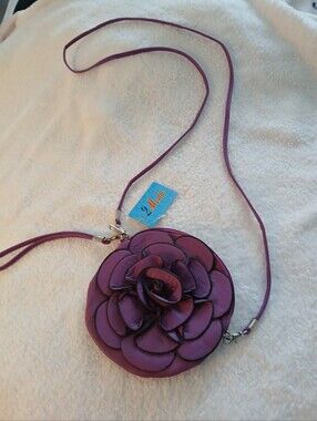 Purple Floral Crossbody Bag - Women's Flower Accent Purse NWT 2Moda
